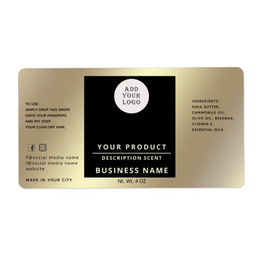 Professionnel chic simple logo étiquette produit o (Devant)