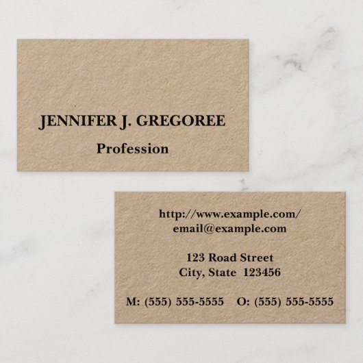 Professionnel, Dapper Professional Carte de visite (Devant / Derrière)