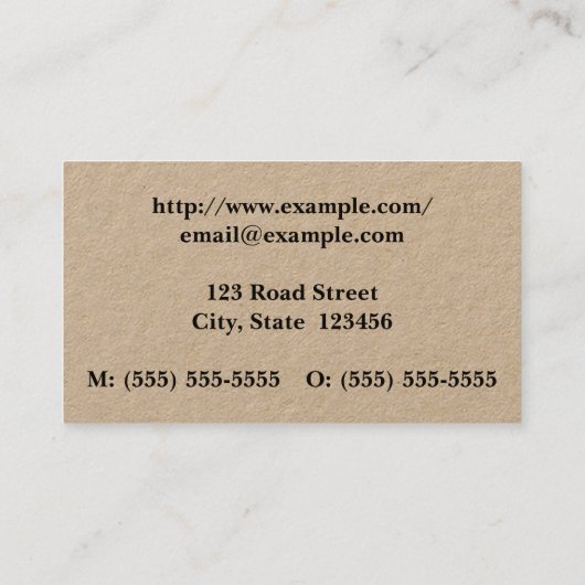 Professionnel, Dapper Professional Carte de visite (Dos)