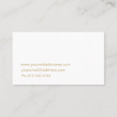Professionnel Elegant Gold Carte de visite blanc (Dos)