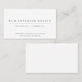 Professionnel Élégant Simple Carte de visite blanc (Devant / Derrière)