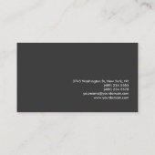 Professionnel gris foncé Carte de visite simple (Dos)