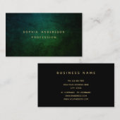 Professionnel Moderne Chic Carte de visite foncé (Devant / Derrière)