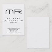 Professionnel Moderne Monogramme Carte de visite b (Devant / Derrière)