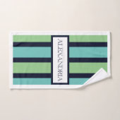 Professionnel Nommé Classique Vert Sauge, Marine & (Serviette à main)