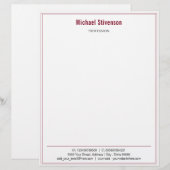 Professionnel personnalisé en-tête de lettre profe (Devant / Derrière)