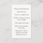 Professionnel Pet Sitter Fur Baby Cartes de visite (Dos)