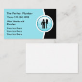 Professionnel Plumber Carte de visite unique (Devant / Derrière)
