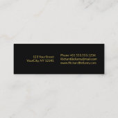 Professionnel Simple Black Gold - Carte de visite (Dos)