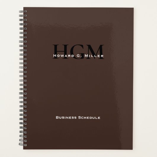 Professionnel Simple Brown Noir 3 Lettre Monogramm (Devant)
