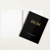 Professionnel Simple Noir Or 3 Lettre Monogramme (Devant avec enveloppe)