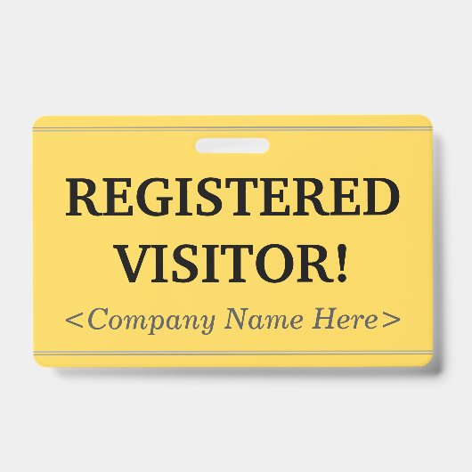 Professionnel "VISITEUR INSCRIT!" Badge (Avant)