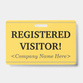 Professionnel "VISITEUR INSCRIT!" Badge (Arrière)