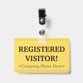 Professionnel "VISITEUR INSCRIT!" Badge (Avant avec clip)