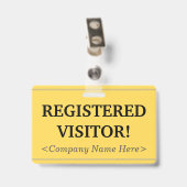 Professionnel "VISITEUR INSCRIT!" Badge (Arrière avec clip)