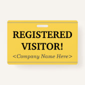 Professionnel "VISITEUR INSCRIT!" Badge (Devant)