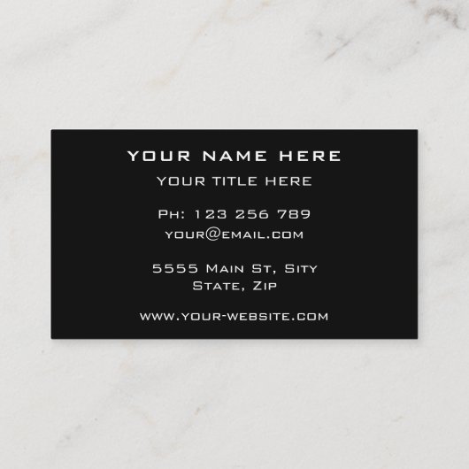 Professionnel Votre propre design Carte de visite  (Dos)