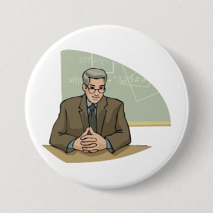 Professor Geleerde Man Onderwijzer Leraar Ronde Button 7,6 Cm