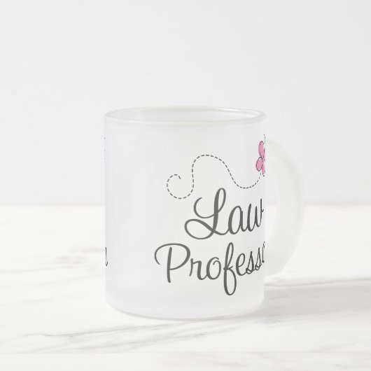 Professor in het roze recht matglas koffiemok (Voorkant rechts)