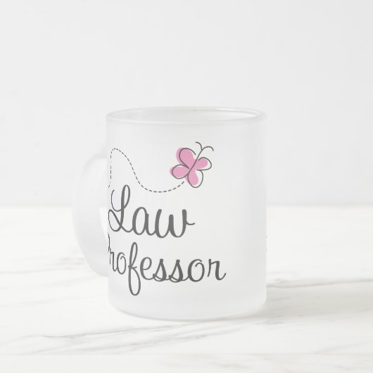 Professor in het roze recht matglas koffiemok (Voorkant links)