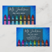 Professor Preschool Leraar Glitter Rainbow Crayon Visitekaartje (Voorkant / Achterkant)