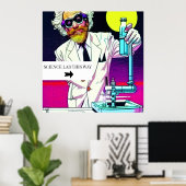 Professor SCIENCE LAB DEZE MANIER. bewerkbare teks Poster (Thuiskantoor)