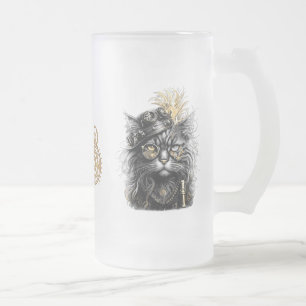 Professor Sprocket-Paws De Funky Steampunk Kat Matglas Bierpul