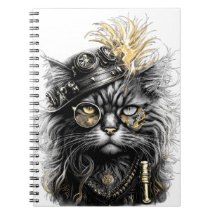 Professor Sprocket-Paws De Funky Steampunk Kat Notitieboek