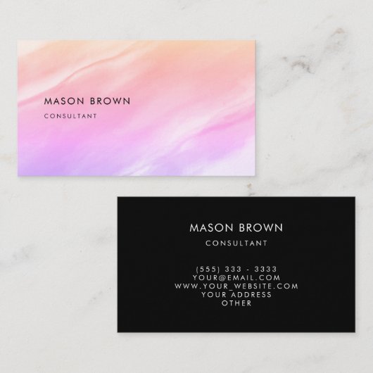 Profi Modern Beach Abstracte Waterverf Visitekaartje (Voorkant / Achterkant)