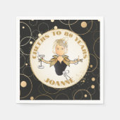 Proficiat aan 80 voor Haar Leuk Goud Zwart 80ste V Servet (Voorkant)