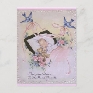 Proficiat aan de trotse ouders! briefkaart