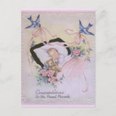 Proficiat aan de trotse ouders! briefkaart (Voorkant)