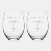 Proficiat aan Home Sweet Home Realtor Gefeliciteer Wijnglas Zonder Voet (Achterkant)