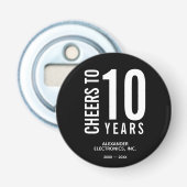 Proficiat aan Jaren Zakelijk Jubileum Button Flesopener (Voorkant)