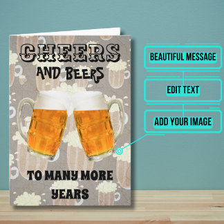 Proficiat en Beer Broer Verjaardag Kaart