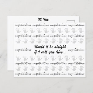 Proficiat High Five eren elke prestatie Briefkaart