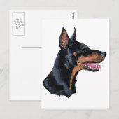 Profiel Doberman Pinscher Briefkaart (Voorkant / Achterkant)