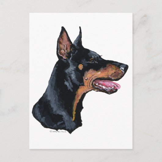 Profiel Doberman Pinscher Briefkaart (Voorkant)