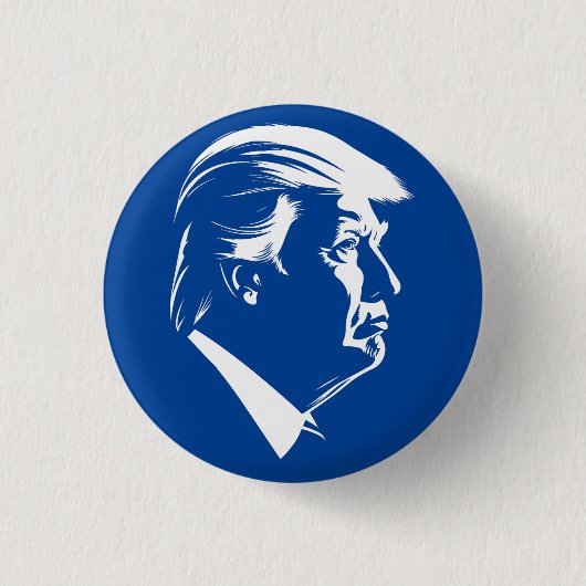 Profiel Donald Trump Ronde Button 3,2 Cm (Voorkant)