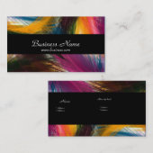 Profiel Kaart Zakelijk Kleurrijk Wild Veer Zwart Visitekaartje (Voorkant / Achterkant)