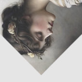  profiel Meisje in Ivoor Decoupage Tissuepapier (Detail)