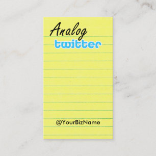 Profiel/notitiekaart! AnalogTwtr yelbk bekleed Visitekaartje