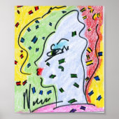 Profiel Peter Max van 60 met confitti Posters (Voorkant)
