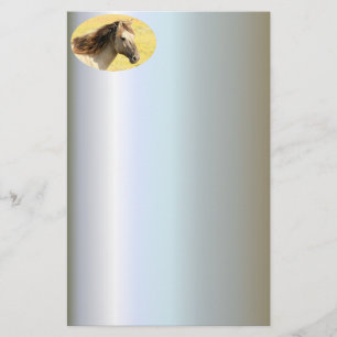 Profiel van beige paarden briefpapier
