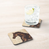 Profiel van bruine wilde paarden drankjes onderzetter (Rechterzijde)