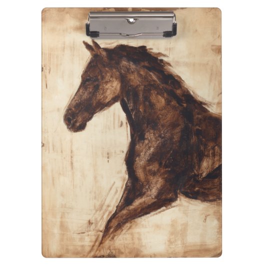 Profiel van bruine wilde paarden klembord (Voorkant)