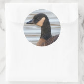 Profiel van een Cosende gans Ronde Sticker (Tas)
