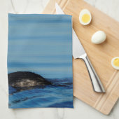 Profiel van een Gehoornde Grebe Theedoek (Quarter Fold)