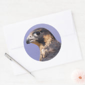 Profiel van een jeugdvalk ronde sticker (Envelop)