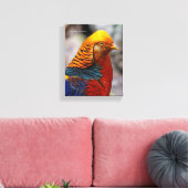 Profiel van een rode gulden fazant canvas afdruk (Insitu (Woonkamer))